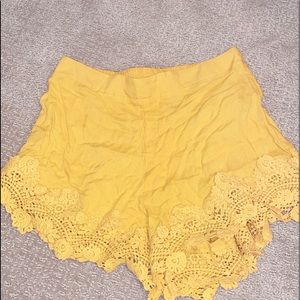 YELLOW flowy shorts